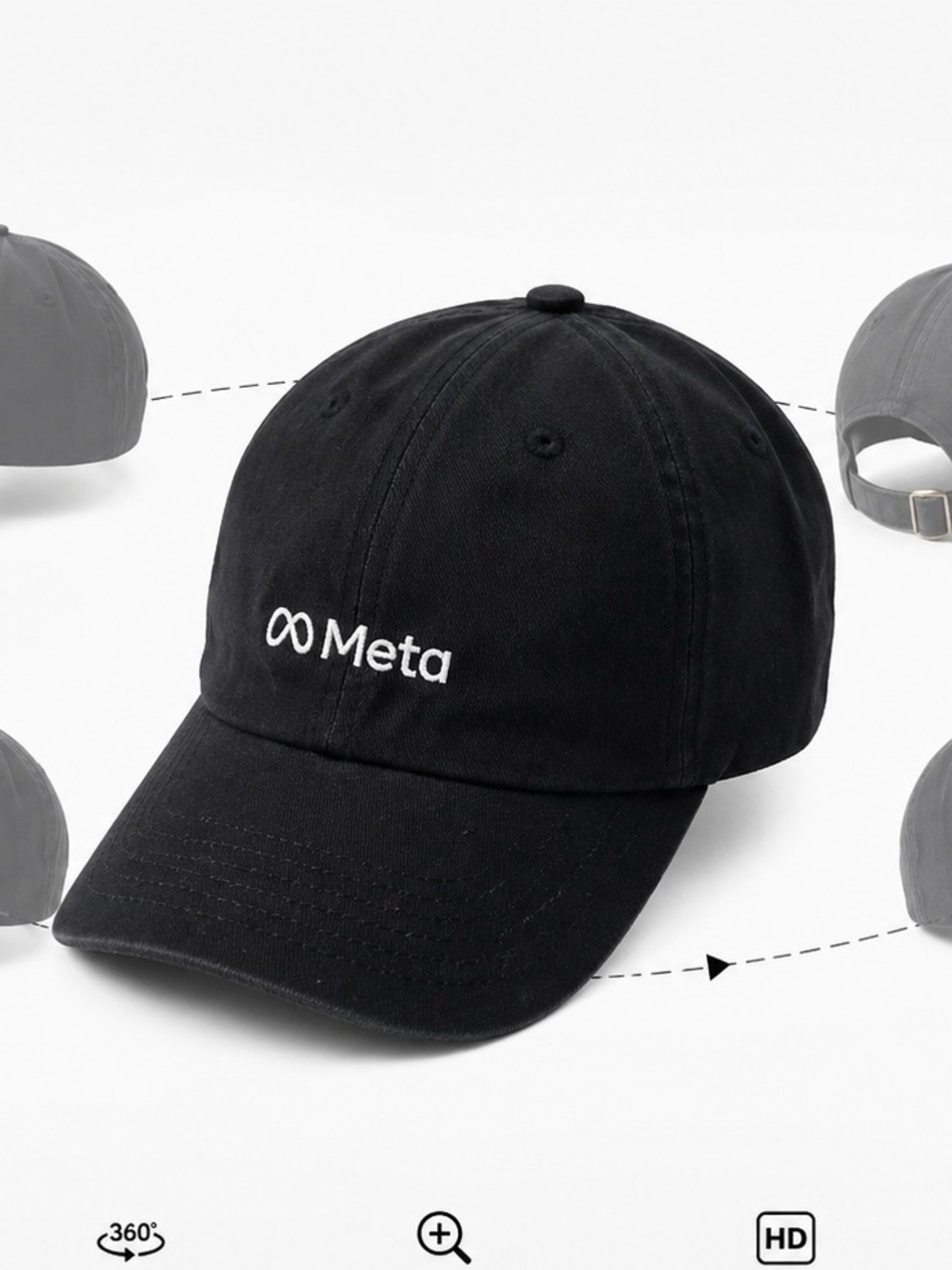 Meta Black Logo Dad Cap